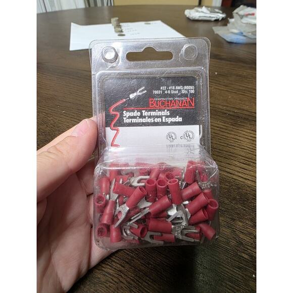 Buchanan AW2120-2 Spade Terminals #22 20 18 stud 22-18 AWG Wire Qnt 103 - Picture 3 of 13